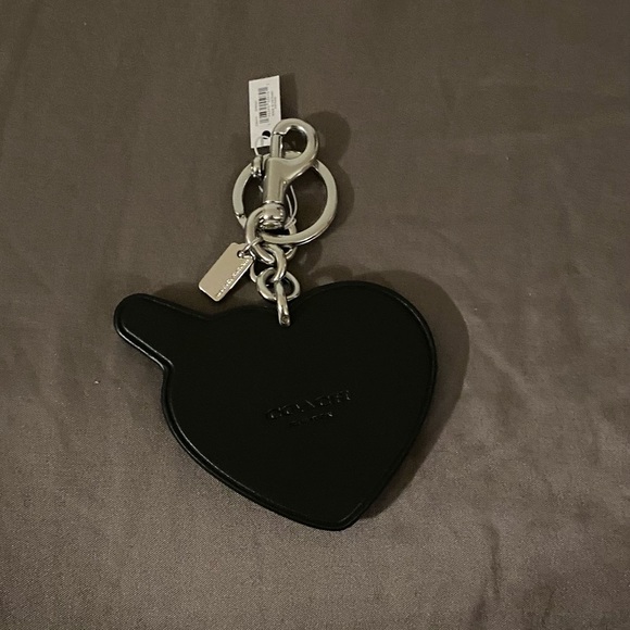 *New* Coach Heart & Bolt Bag Leather Charm Includes Coach Dust Bag - Picture 3 of 4